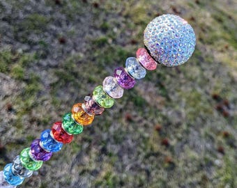 Fairy Wand Garden Stake/ Crystal Fairy Garden 12"or 24" Stake/ Suncatcher