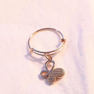 CZ Rose Gold Butterfly Ring 5-7 - - LadybugfeetDesigns -