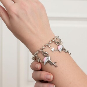 Flamingo Charm Bracelet II - - LadybugfeetDesigns -