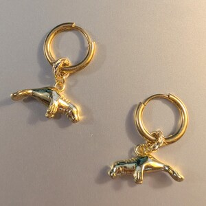 Manatee Earrings, Gold Hoop - 10 mm - - LadybugfeetDesigns -