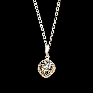 Leopard Print Crystal Pendant charm necklace, Sterling Silver - 22 inch - - LadybugfeetDesigns -