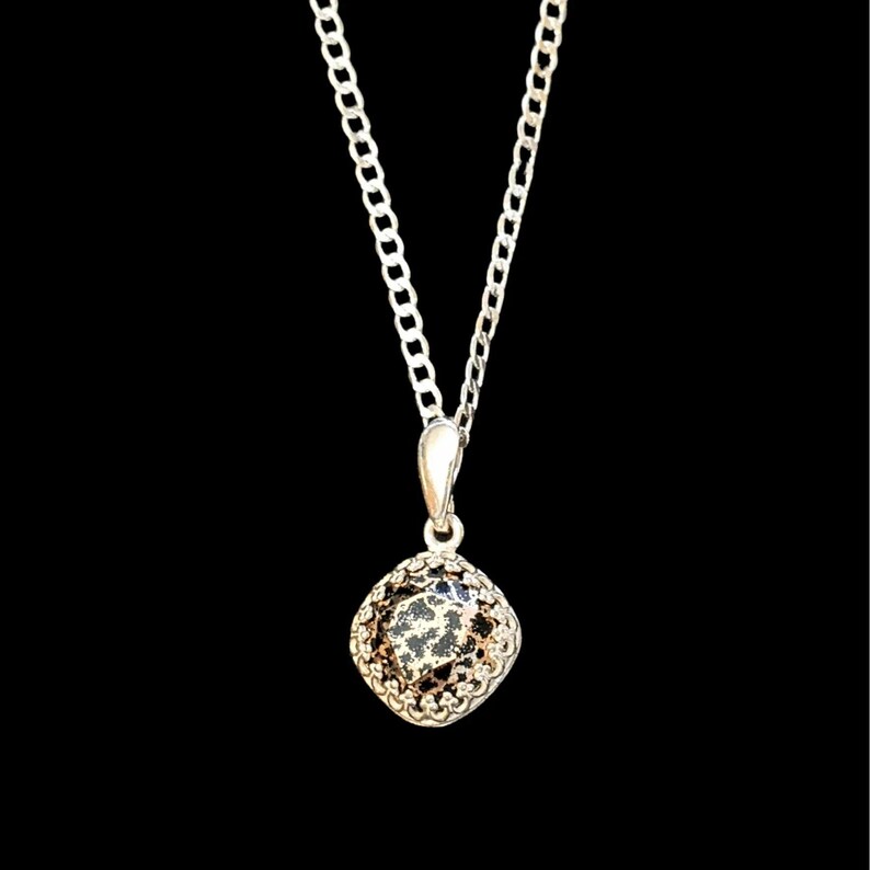 Leopard Print Crystal Pendant charm necklace, Sterling Silver - 22 inch - - LadybugfeetDesigns -