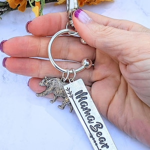 Mama Bear Keychain/Purse Clip - - LadybugfeetDesigns -