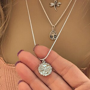 Dragonfly Layered Necklace Set, Silver - - LadybugfeetDesigns -