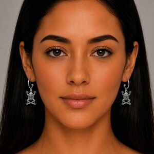 Fancy Frog Hoop Earrings, Silver - 16mm - - LadybugfeetDesigns -