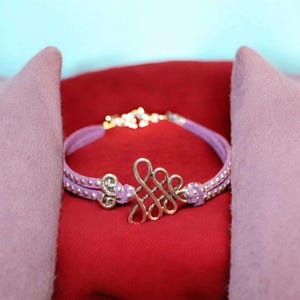 Unalome/Triple Infinity Beaded Suede Bracelet - - LadybugfeetDesigns -
