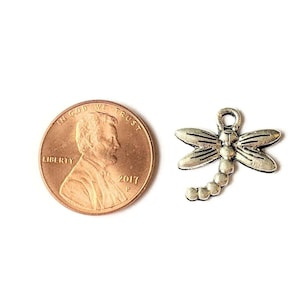 Silver Mini Dragonfly Charm III - - LadybugfeetDesigns -