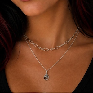 Set di collana Albero della Vita, argento