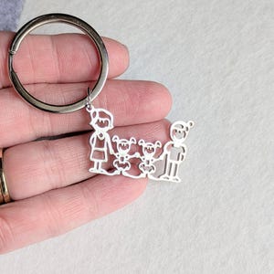 Happy Family Key Chain, Key Holder - Father's Day Gift - - LadybugfeetDesigns -