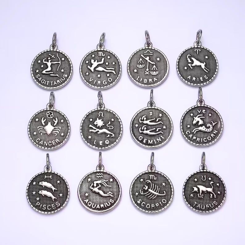 Crescent Moon Zodiac Sign Necklace, Silver - 20 inch image 6