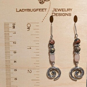 Opal, Jasper Swirl Earrings - - LadybugfeetDesigns -