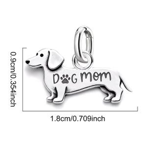 Dog Mom Necklace, 20 inches - Silver - - LadybugfeetDesigns -