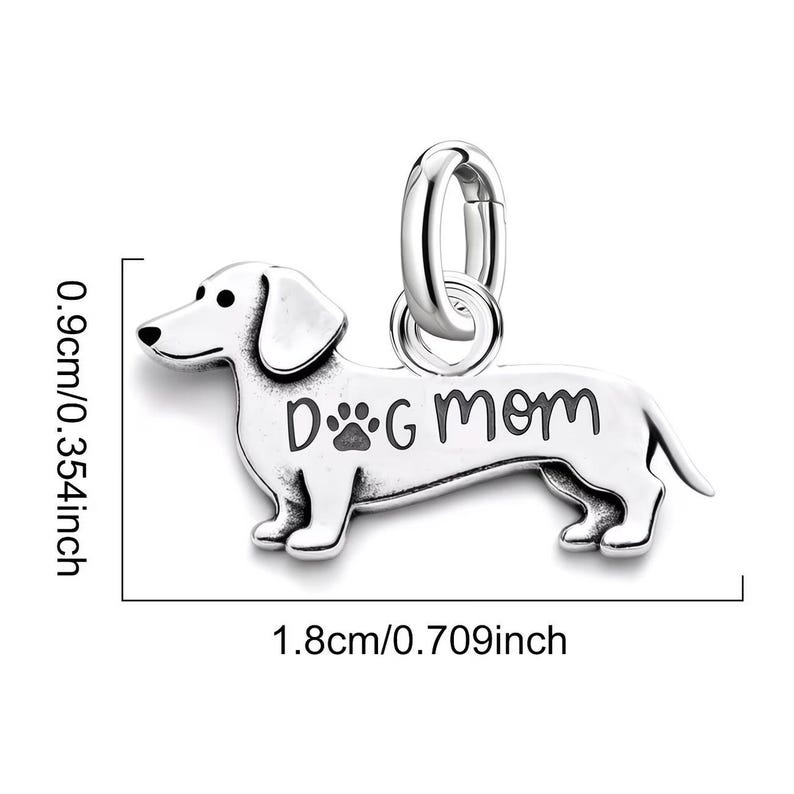 Dog Mom Necklace, 20 inches - Silver - - LadybugfeetDesigns -