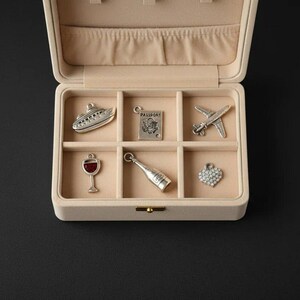 Romantic Getaway Mini Charm Box - 6 pc., Silver - - LadybugfeetDesigns -