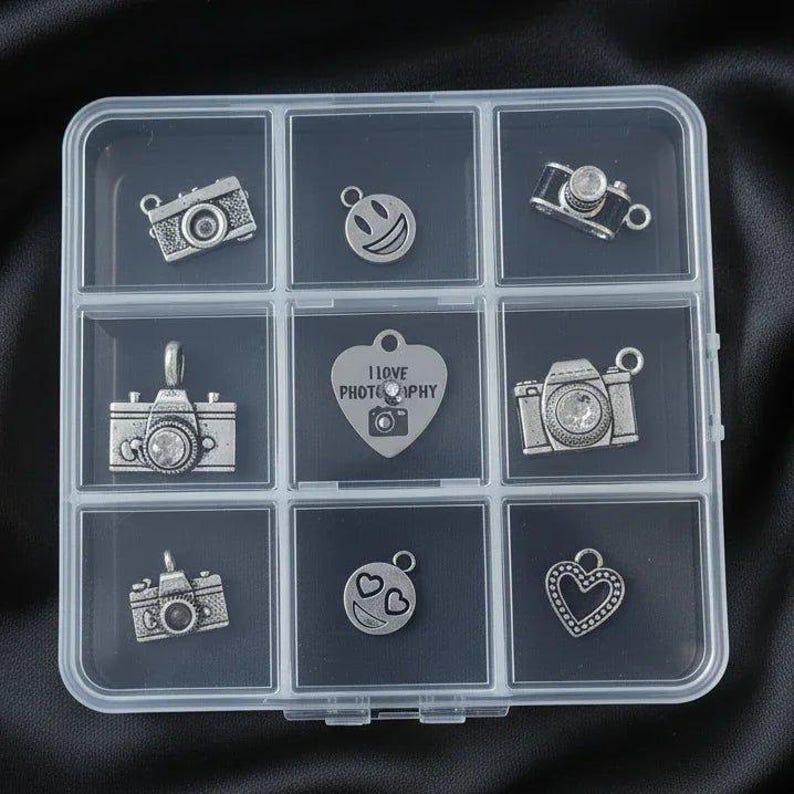 I Love Photography Charm Box - 9 pc., Silver - - LadybugfeetDesigns -