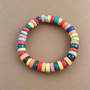 Multi Colored Unisex stretch bracelet - - LadybugfeetDesigns -
