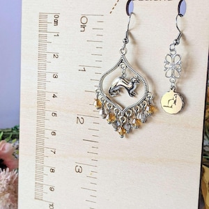 Mismatched Ferret hook earrings, Silver - - LadybugfeetDesigns -