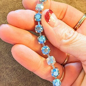 The Beach is my Happy Place-Ocean Wave Faceted Crystal Bracelet - - LadybugfeetDesigns -