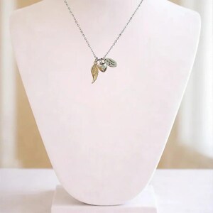 Forever in my Heart Memory necklace, Silver - 20 inch - - LadybugfeetDesigns -