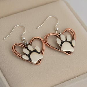 Rustic Dog/Cat Paw Print Earrings