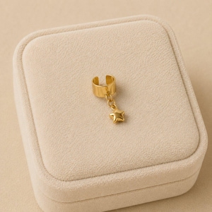 Brinco de orelha com estrela fofa, dourado
