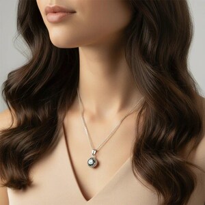 Leopard Print Crystal Pendant charm necklace, Sterling Silver - 22 inch - - LadybugfeetDesigns -