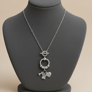 Best Friend Sterling Silver Toggle Charm Necklace, 20 inches - - LadybugfeetDesigns -