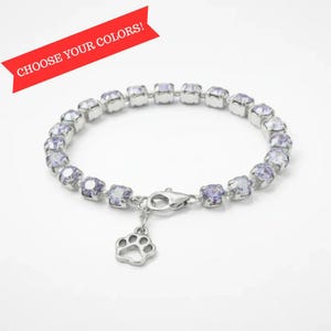 Dog/Cat Paw Faceted Crystal Bracelet
