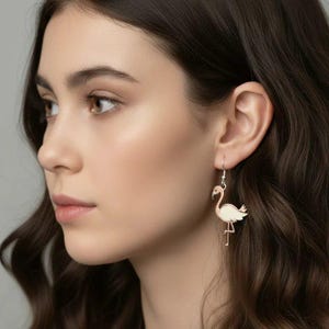 Rustic Flamingo Hook Earrings - - LadybugfeetDesigns -