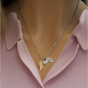 Forever in my Heart Memory necklace, Silver - 20 inch - - LadybugfeetDesigns -