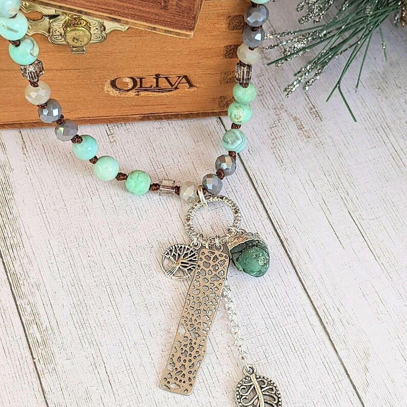 Nature's Dream Semi-Precious Gemstone Necklace - 36 inch - - LadybugfeetDesigns -