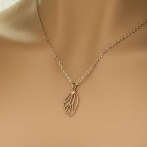 Butterfly/Fairy Wing Rose Gold necklace/earrings set, 18 inch - - LadybugfeetDesigns -