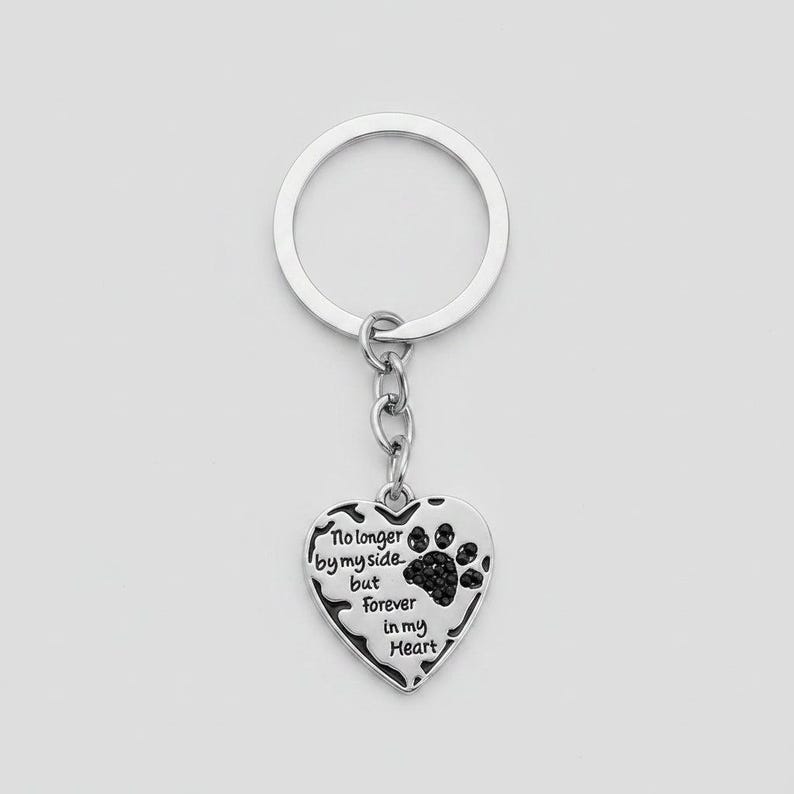 Pet Bereavement Heart Key Chain, Key Holder - - LadybugfeetDesigns -