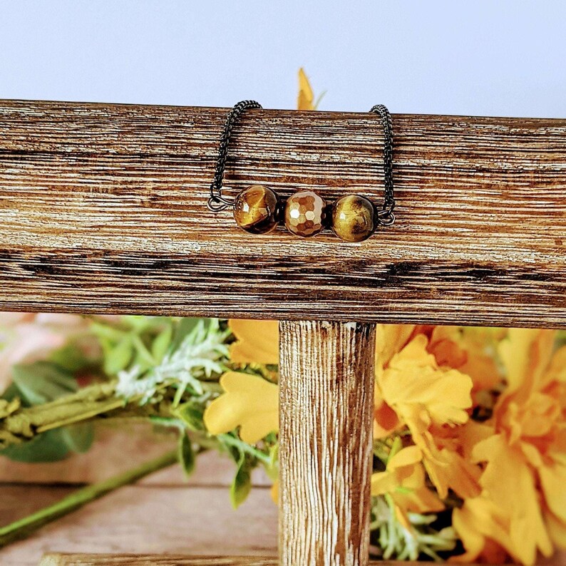 Golden Tiger's Eye Bracelet/Earring Set - - LadybugfeetDesigns -