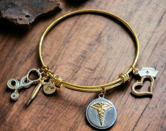 Nurse / NA Adjustable Charm Bangle