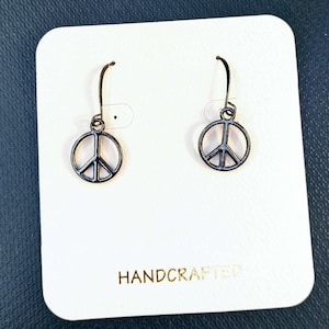 Peace Sign Earrings - Unisex - - LadybugfeetDesigns -