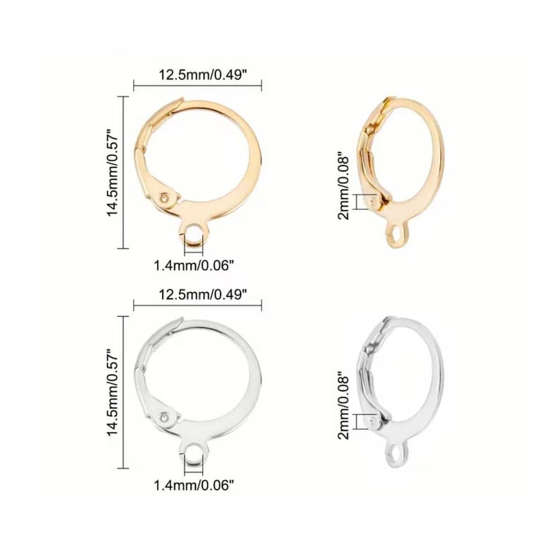 Fancy Crescent Moon Star Leverback Hoop Earrings, Gold - - LadybugfeetDesigns -