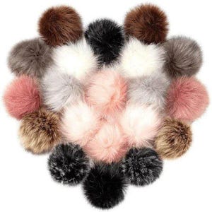Mother and Child Keychain/Faux Fur Pom Pom Charm Key Chain-Purse Charm/Journal Charm - - LadybugfeetDesigns -