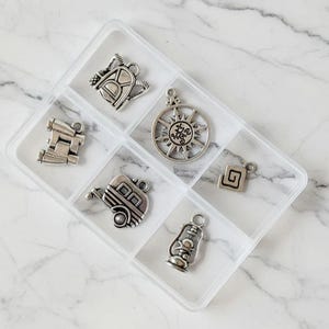 Happy Camper Mini Charm Box - 6 pc., Silver - - LadybugfeetDesigns -
