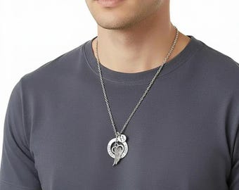 Forever in My Heart Initial Memory necklace, Silver - 20 inch Unisex