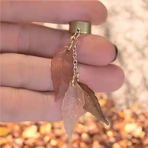Autumn Leaves Ear Cuff, Gold - - LadybugfeetDesigns -