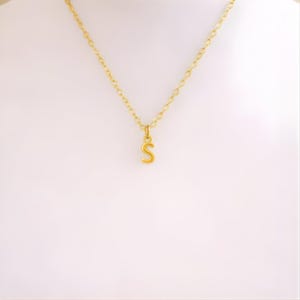 Mini Bubble Initial Necklace - Gold- 20 inch - - LadybugfeetDesigns -