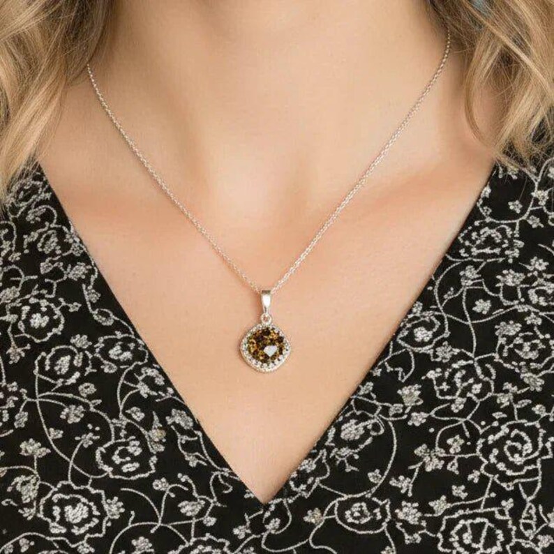 Leopard Print Crystal Pendant charm necklace, Sterling Silver - 22 inch - - LadybugfeetDesigns -
