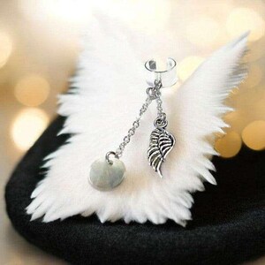 Angel Wing ear cuff, Silver - - LadybugfeetDesigns -