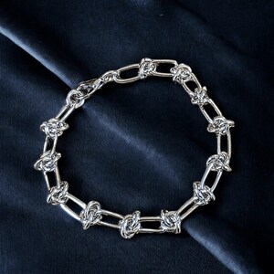 Silver Paperclip Barbed Wire Bracelet, Unisex - - LadybugfeetDesigns -