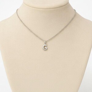 Mini Bubble Initial Necklace - Silver- 20 inch - - LadybugfeetDesigns -