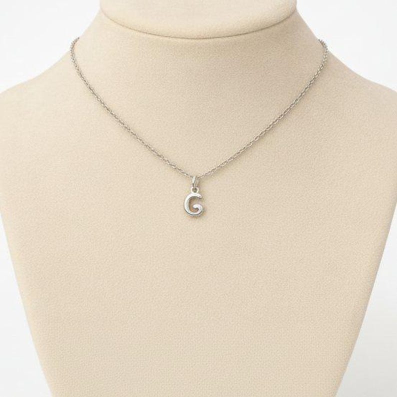 Mini Bubble Initial Necklace - Silver- 20 inch - - LadybugfeetDesigns -
