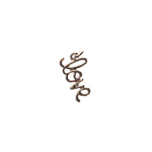 Silver Love Script Charm - - LadybugfeetDesigns -