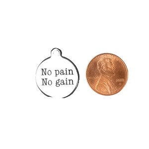 No Pain No Gain Charm - - LadybugfeetDesigns -