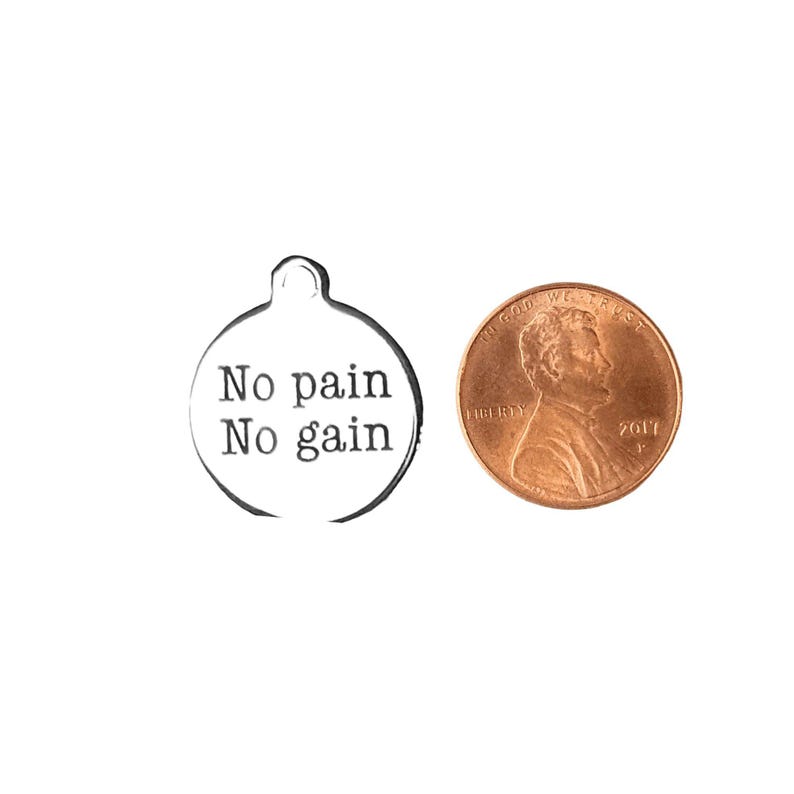 No Pain No Gain Charm - - LadybugfeetDesigns -